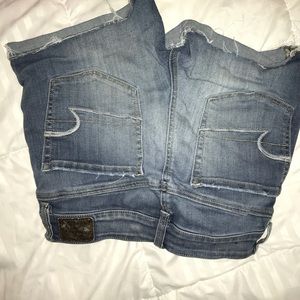 high waisted jean shorts size 4 aeo